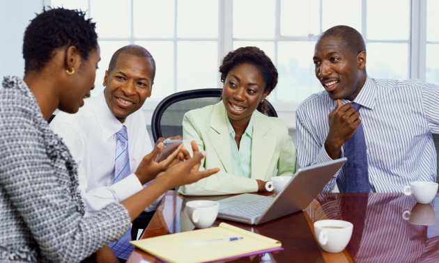 Formal corporate board meeting in progress